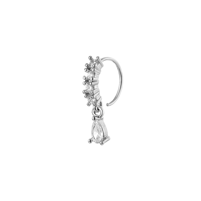 1 Uds. De aro de cristal CZ para tabique, Clickers, anillo para la nariz, Piercing para cartílago, pendiente de hélice, joyería para el trago, aros Daith, pendientes de lóbulo Rook: Color amarillo claro