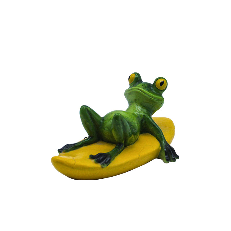 Statue de radeau flottant en résine de bambou, Statue de grenouille, Sculpture de canard, décoration d&#39;étang de jardin, maison, ornement de bureau: 10