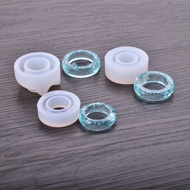 3pc katt diamant platt formad ring hängande diy silikonform diy fyllning epoxiharts för smycken gör harts formar