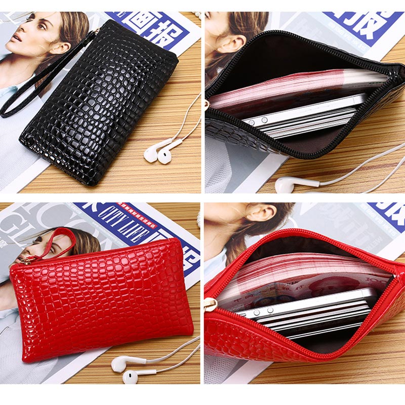 Simple Mode Vrouwen PU Leather Wallet Purse Card Telefoon Houder Make-Up Tas Clutch Handtas KA-BEST