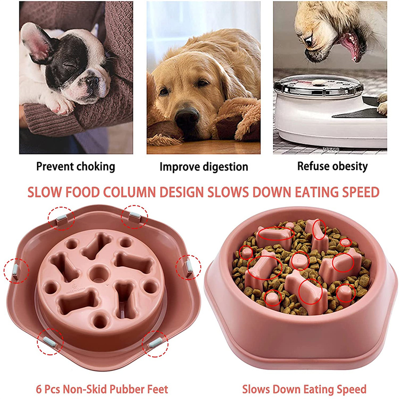 Pet Slow Eating Dog Bowl Slow Feeder Puppy Slow Down Eating Feeder Dish Bowl Anti Gulping Prevent Obesity Pet Dogs Supplies