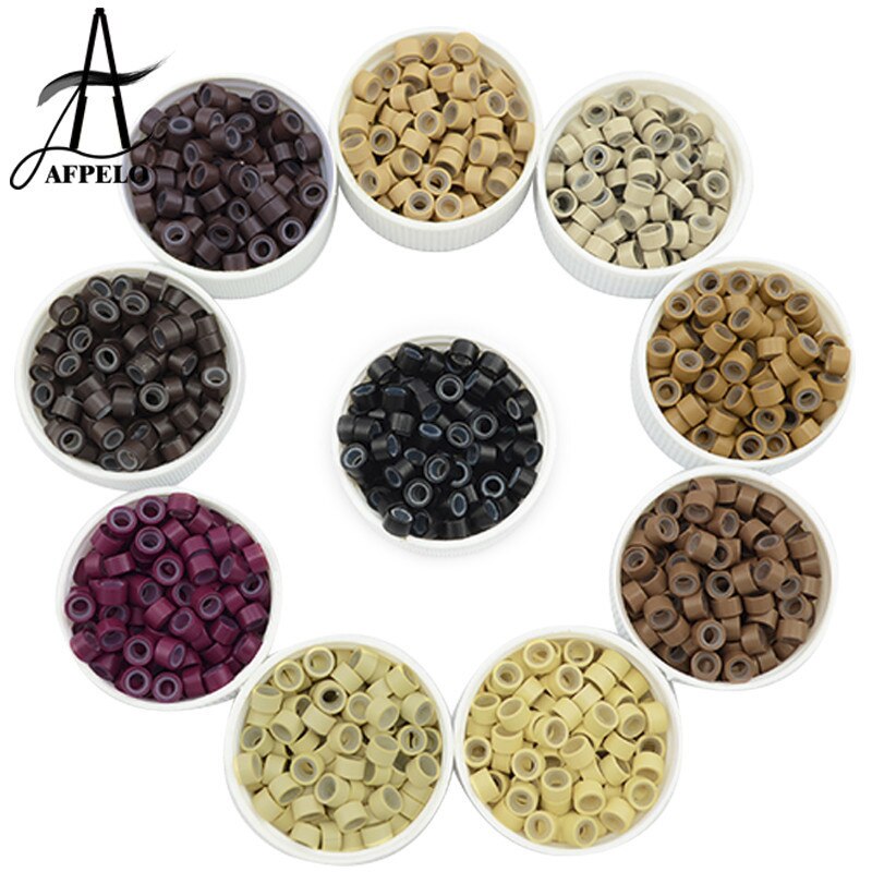 Micro Ring Silicone Rings/Links/Beads For Hair Extensions Microrings/Microlink With Silicone 5.0*3.0*3.0 4.5*2.5*3.0mm
