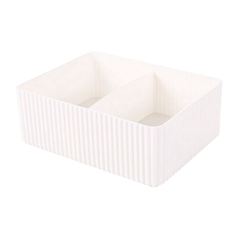 Opbergdoos voor op het bureau, make-up organizer voor cosmetica, opbergdoos voor thuiskantoor en badkamer: Wit / M