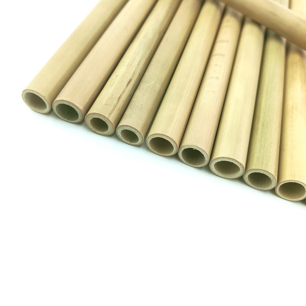 Large 8-12mm Bubble Tea Milkshake Straw Reusable Bamboo Straws Drinking Straws Set Bar Boba Straight Straw Tubes