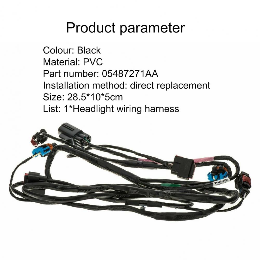 Headlight Harness Easy Installation Replaceable Lamp Wiring Harness Car Accessory 05087271AA for Chrysler 300 2006