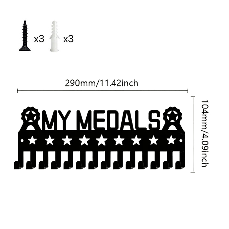 Medal Display Hanger, Metal Wall Hanging Rack, Key Hook, Tie, Suitable for Sports Awards, Decorative Medals