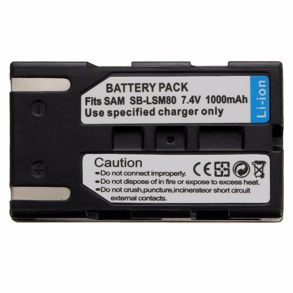 1000Mah LSM-80 SB-LSM80 LSM80 Camera Batterij Rechageable Batterij Voor Samsung VP-DC175 VP-DC565 VP-DC575 SC-D357