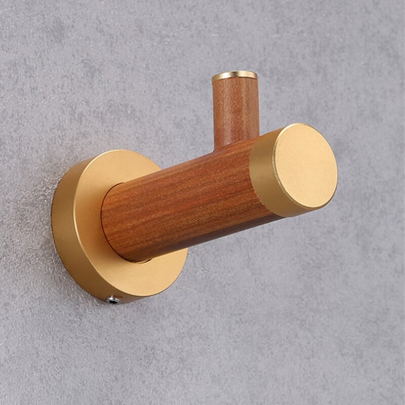 Houten handdoekhouder voor in de badkamer, set badkameraccessoires, toiletborstelhouder, set badkameraccessoires, toiletrolhouder voor aan de muur: Hout o