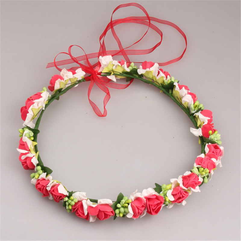 Justerbar handgjord tyg krans huvud klädsel för bröllop dekorationer blom krona brud hår accessoarer blomsterkransar