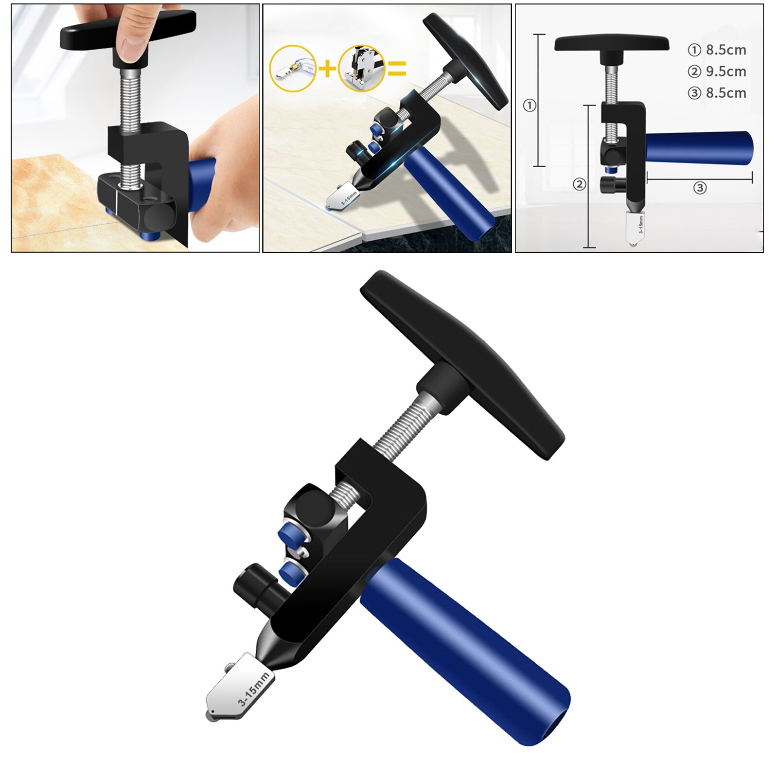 Multifunctionele Glassnijder Spiegel Snijden Kit Ramic, Glas En Spiegel, Handmatige Tegelsnijder Blauw