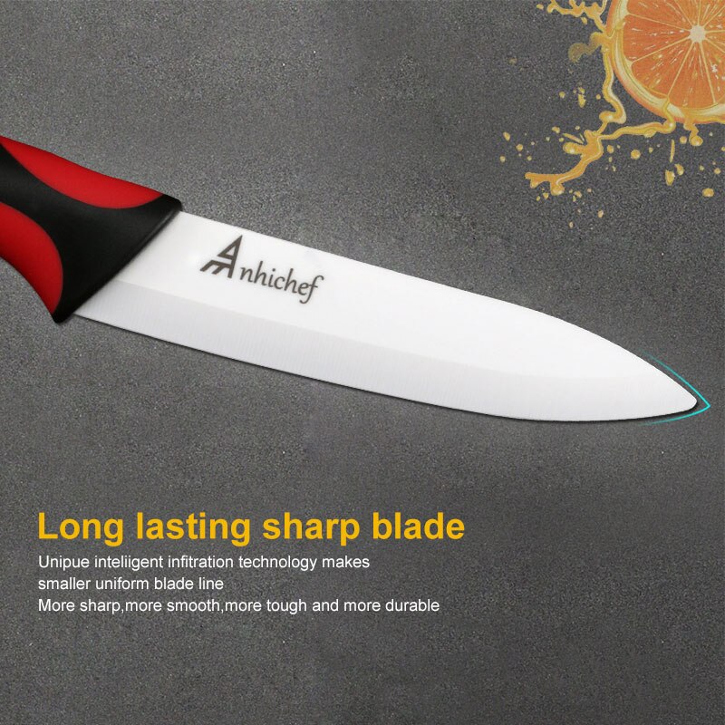 Kökskniv keramiska knivar 3 4 5 6 tum + skalare vitt blad skära frukt grönsakskock verktygskniv set matlagningsverktyg