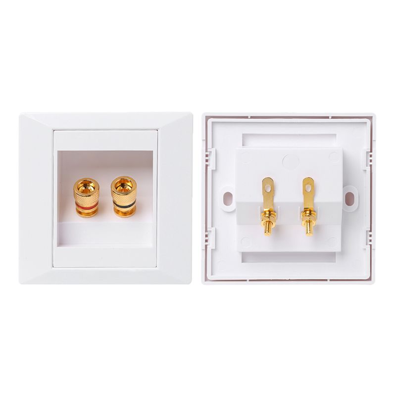 Wall Socket Audio Video Panel Speaker Junction Box Power Outlet: 2 ports
