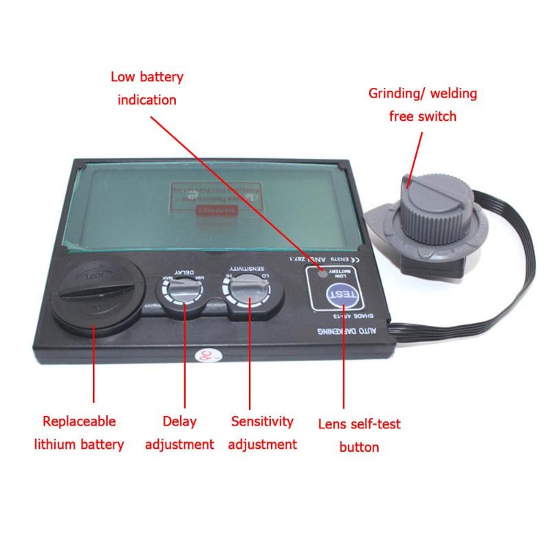 Sveisebriller linse din 9- din 13 lcd-skjerm solenergi auto mørkere sveisehjelm maske briller linseautomatisering uv ir filter