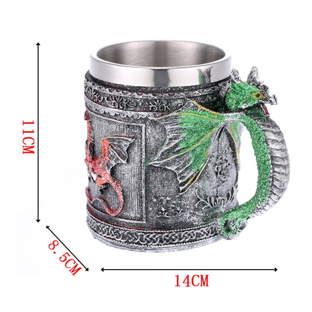 Viking Wood style Beer Mug Double Wall Insulated Beer Cup Wine Tumbler Tea Milk Coffee Cup Bar Drinking Christmas: J