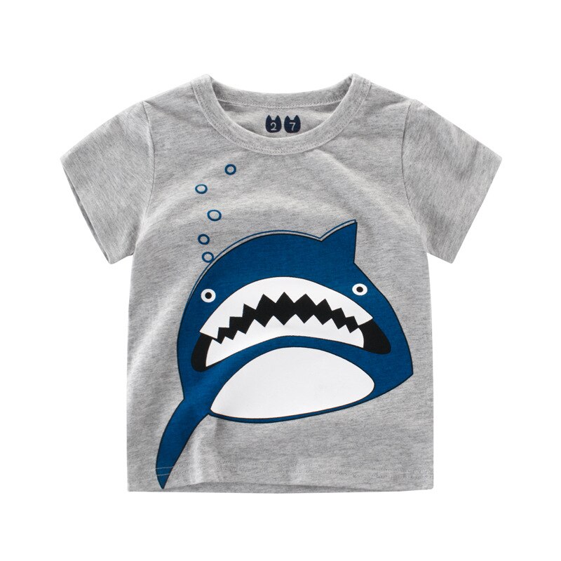 INPEPNOW Summer Kids T Shirt for Boys Tshirts Shark Animal Print Baby T-shirts for Girls Shirt Children Clothing Girl DX-CZX33: 5T