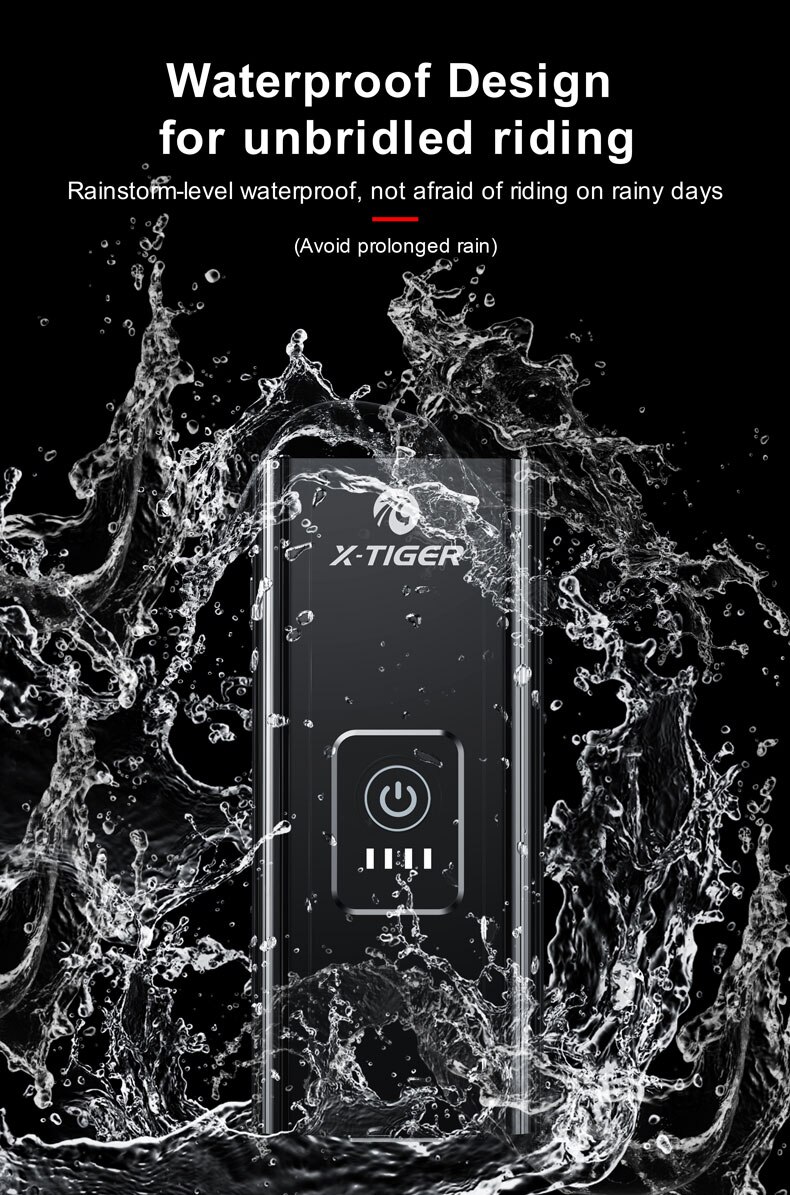 Luz LED X-TIGER para bicicleta, linterna frontal para bicicleta de montaña y carretera, recargable vía USB, resistente al agua