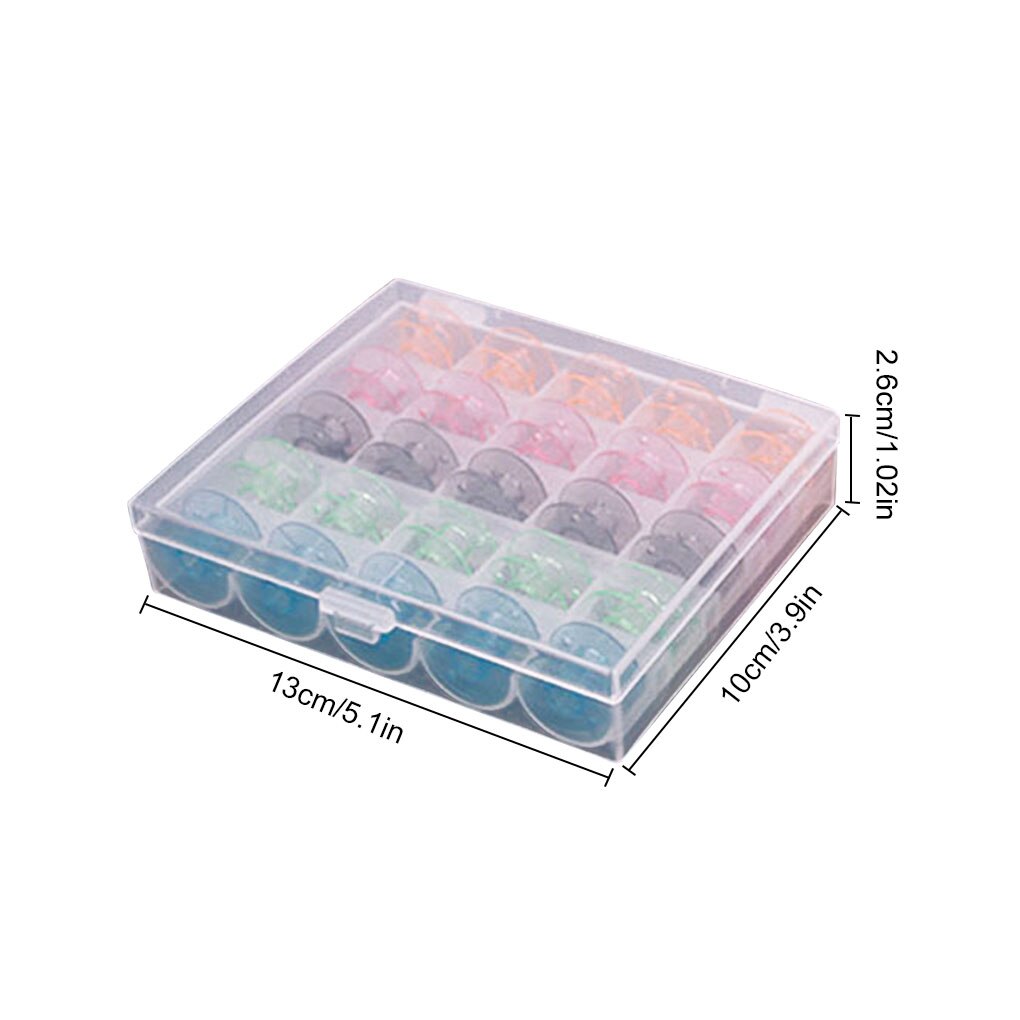 25 Pcs/Box Empty Bobbin DIY Crafting Sewing Machine Plastic Spools Thread Organizer With Storage Box Holder Sewing Tools Supply