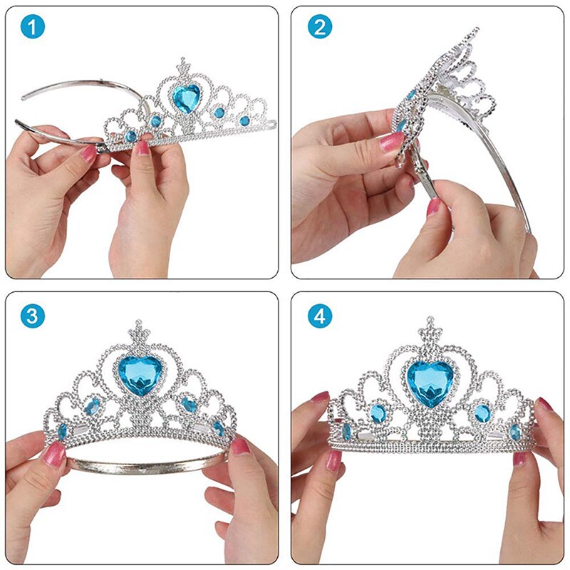2 unids/set niña princesa accesorios diamante corona niños traje de de chica accesorios Hada de diamantes varita mágica