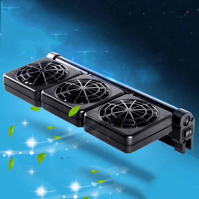 1/2/3/4 Heads Fan Black Aquarium Fish Tank Cooling Fans Cold Wind Chiller Adjustable Water Cooler Temperature Control Equipment: 3 head fans / EU Plug