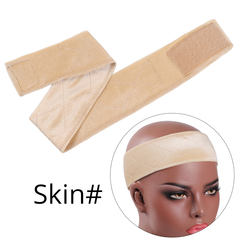 Bande de préhension élastique pour perruque, 1 pièces, doux, marron, Beige, bandeau en velours fin, écharpe, chapeau, pour empêcher les perruques de glisser: Skin color-1pcs