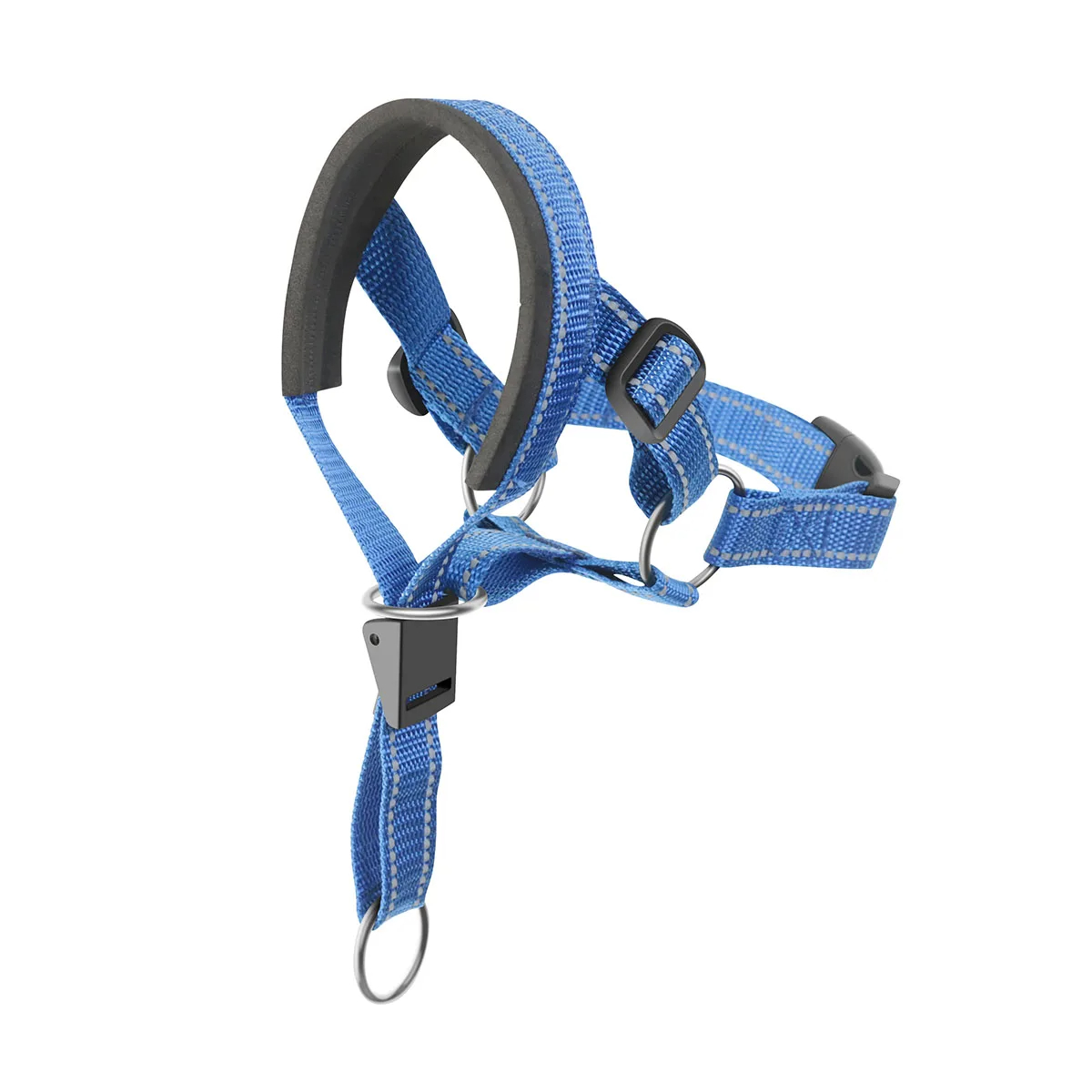 Bozales antiladridos para perros, Collar transpirable, herramienta de entrenamiento para perros, conjunto de bozal de nailon con tiras reflectantes, correas para mascotas de verano: M / Negro