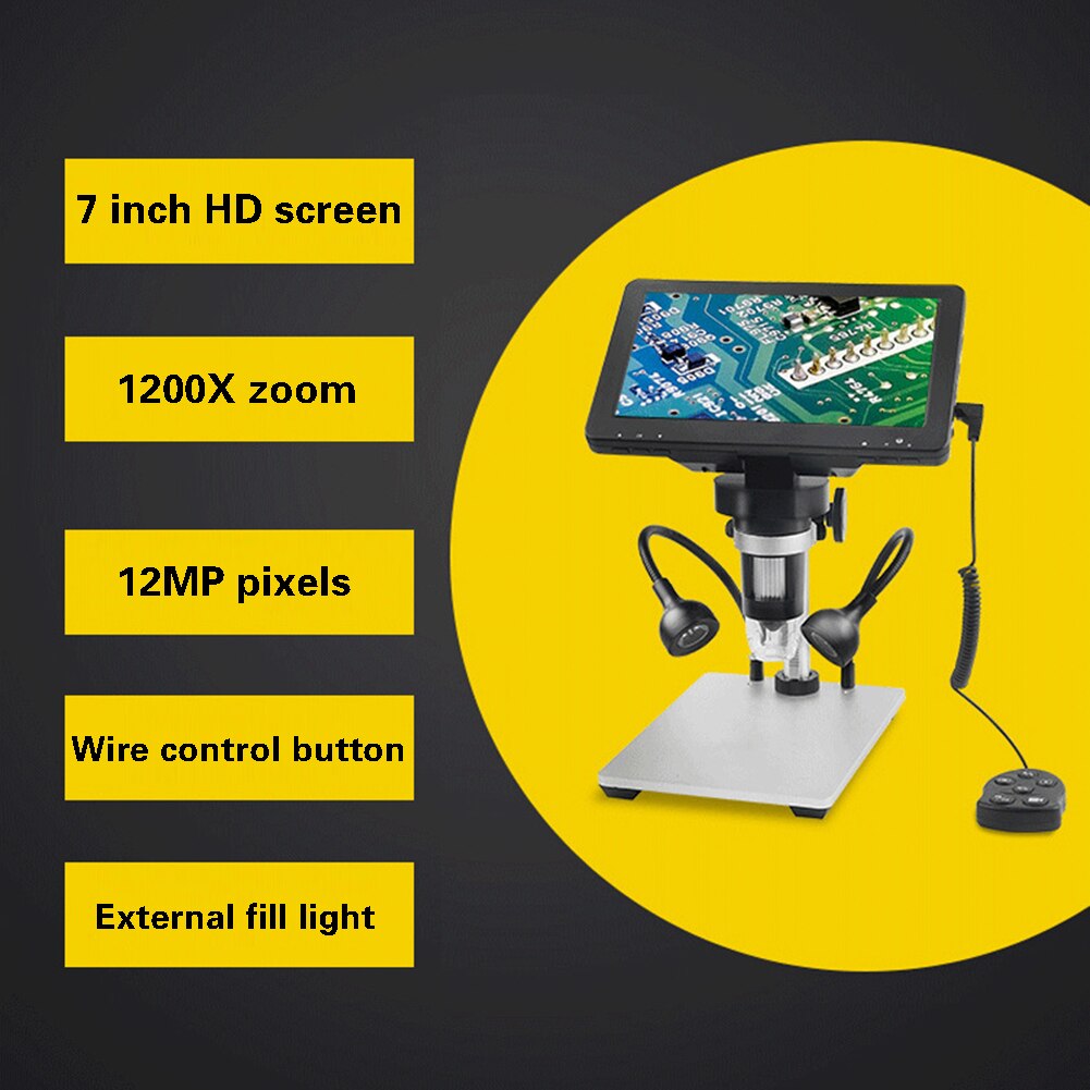 DM9 Digitale Microscoop Met 7 Inch Verstelbare Display 1080P Full Hd Camera Usb Digitale Microscoop Met 8 Dimbare Led lichten