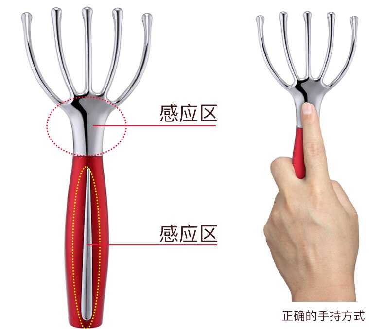 Elektrische lichaamsmassager voor verlichting, elektronische hoofdmassage, vibratie, vingerklem, klauw, stressvermindering, hoofdpijnverlichting