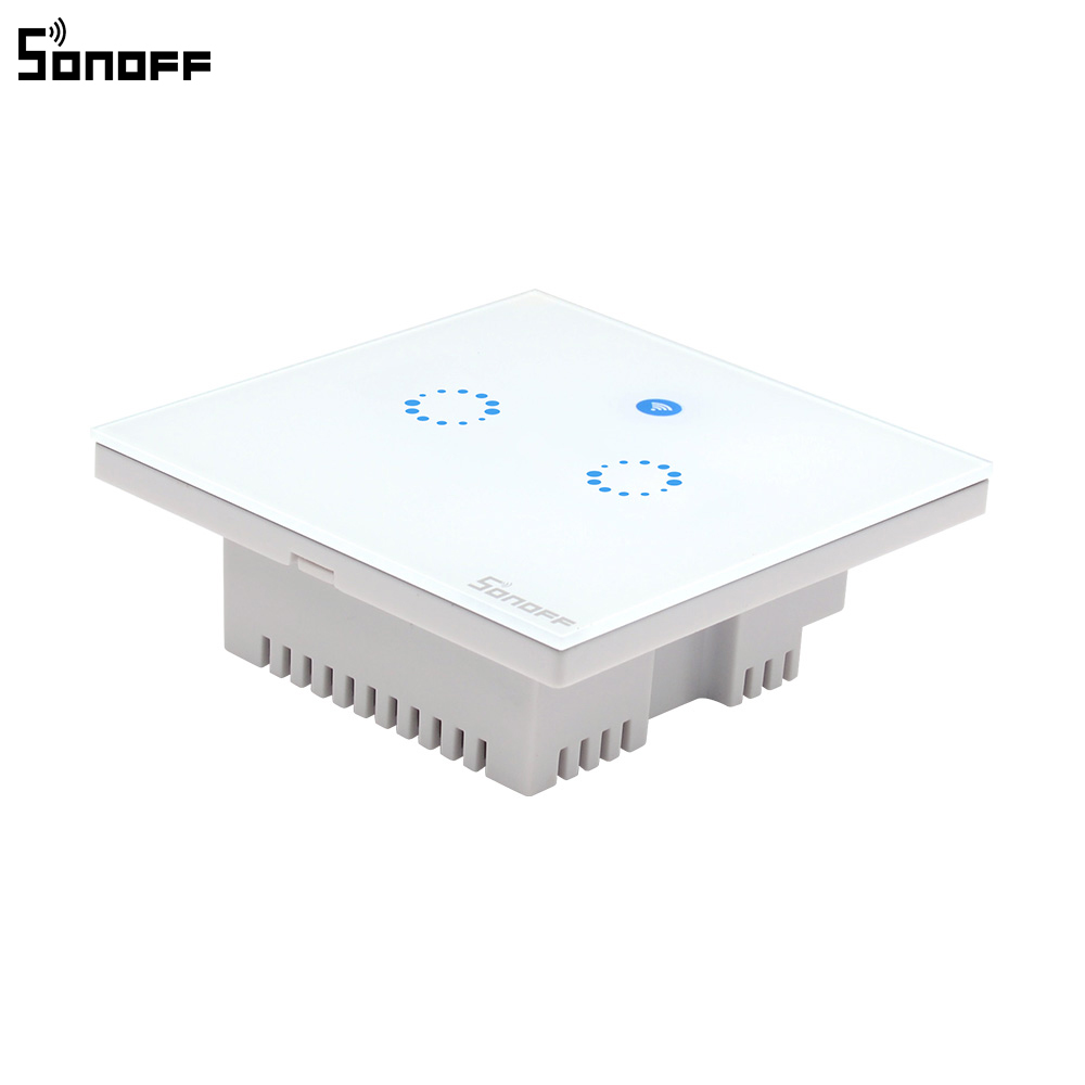 Sonoff – interrupteur mural intelligent T1, wi-fi, RF/APP/tactile, panneau de Type 86, pour maison connectée, 1/2/3 boutons