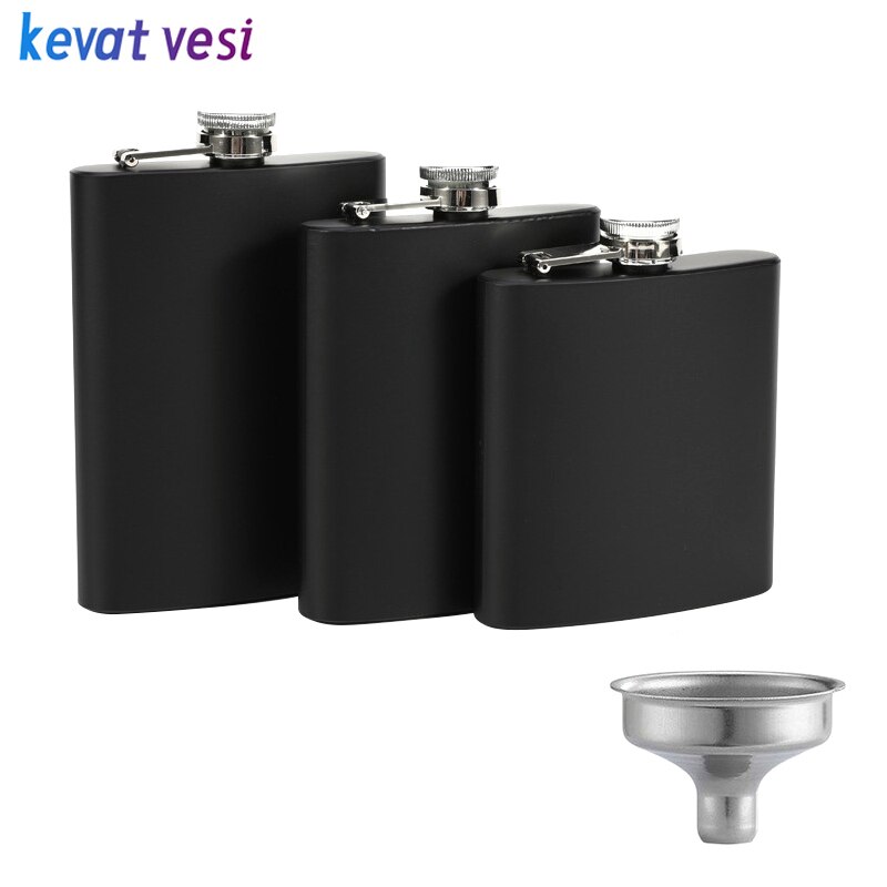 6-8Oz Stainless Steel Hip Flask Portable Whiskey Alcohol Bottle Travel Pocket Engraved Wine Drink Pot with Funnel Drinkware
