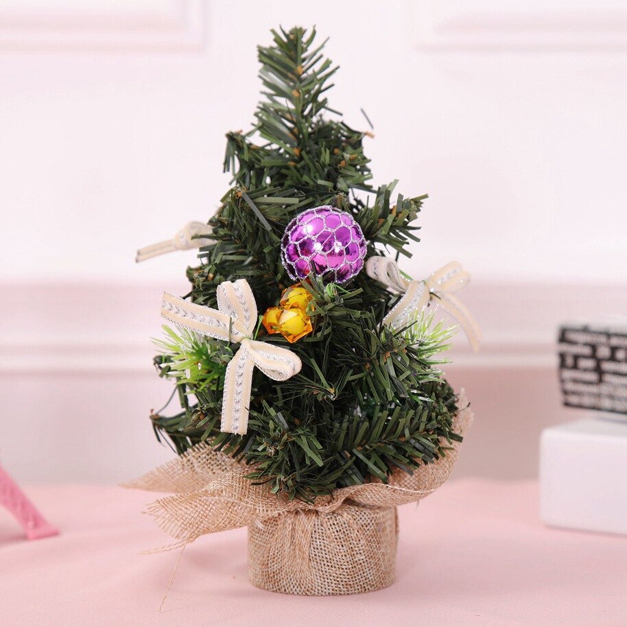 Mini Table Top Christmas Tree Desktop Xmas Tree Party Ornament Decorated Tree For Home Office Christmas Year Decoration: 9