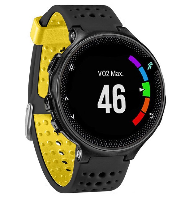 Silicone Replacement Belt Wrist Band Watch Strap for Garmin Forerunner 220 230 235 630 620 735 Approach S20 S5 S6 Smart Watch: Black Yellow