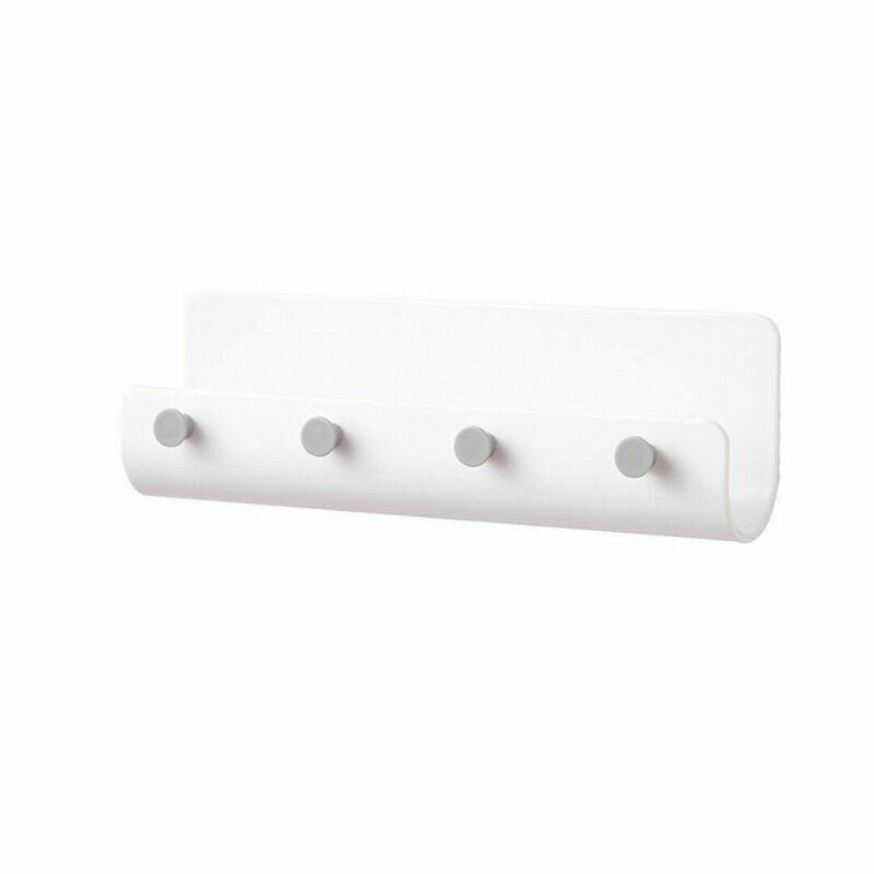 Colgador de pared sin agujeros, 4 ganchos, soporte de almacenamiento adhesivo sin clavos, colgador de llaves, organizador de correos, caja de letras, puerta de correo