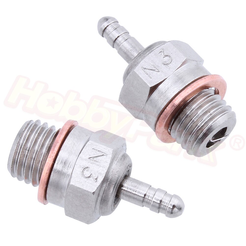 Bujía incandescente N3 N4 para coche de control remoto, partes de motor Nitro HSP 70117, para coche de radiocontrol, Redcat, Himoto, Traxxas, Hpi OS, 2 uds.