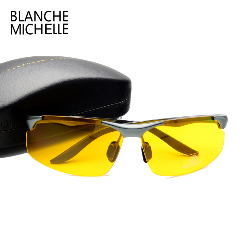 Aluminium Magnesium Mannen Zonnebril Gepolariseerde Sport Driving Night Vision Goggles Sunglass Vissen UV400 Randloze Zonnebril sunglasses men sun glasses man sunglass