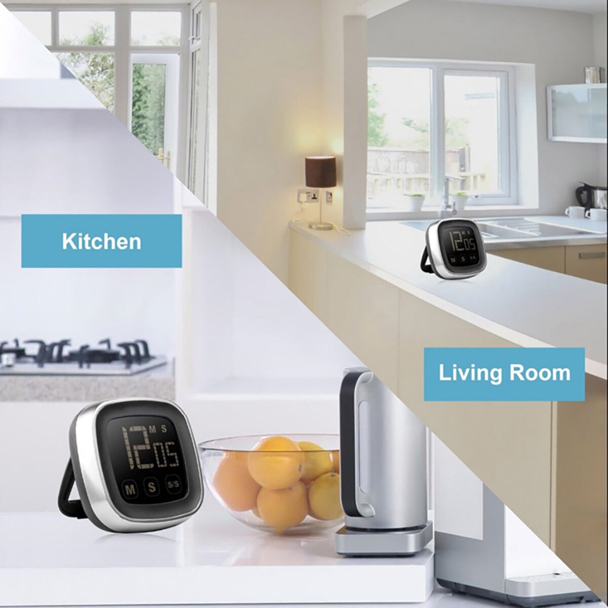 Temporizador Digital para cocina pantalla táctil LED, reloj despertador electrónico para cocinar, hornear, juegos deportivos, Operación silenciosa para oficina