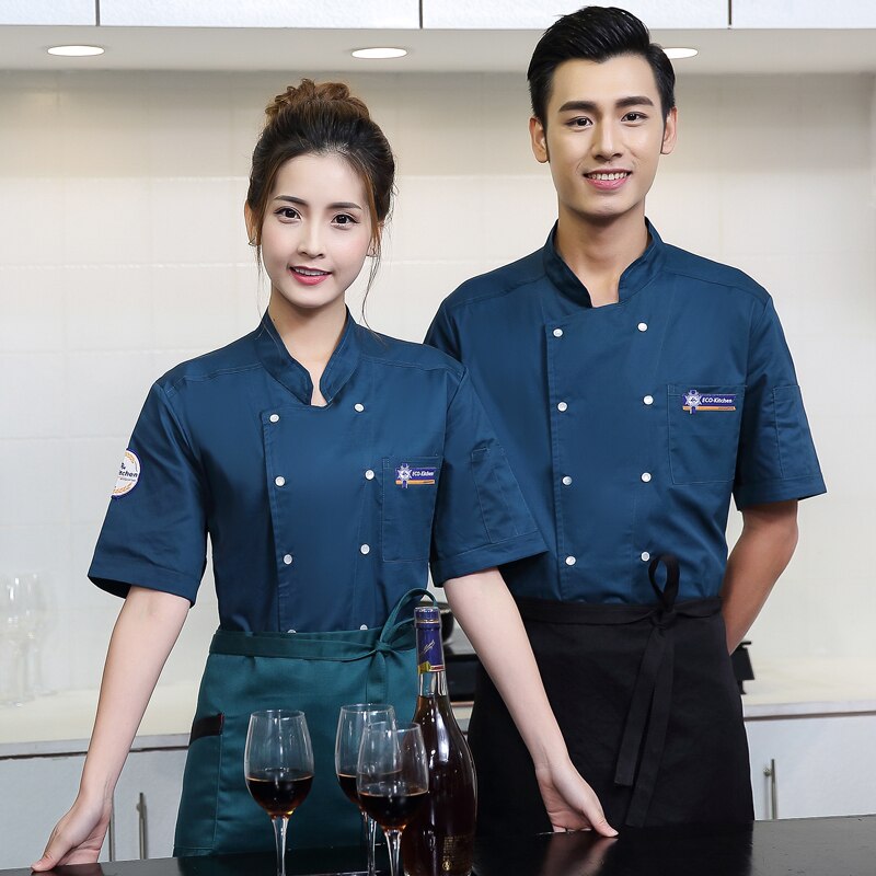 Vêtements de Service de restauration pour hommes, uniforme de Chef à manches courtes, uniforme de Chef d'hôtel et de Restaurant,