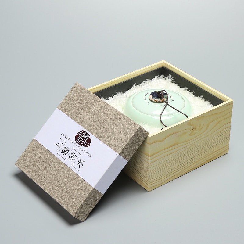 A,Ceramic Funeral Urns Cremation Urns Memorial Keepsake Stainless steel Human Beings Ashes casket Token