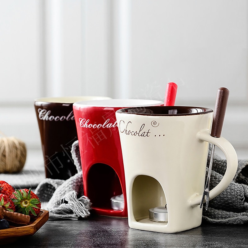 Fondue Mok Set Persoonlijke Mini Fondue Potten Chocolade Kaas Ijs Fondue Maker Kit Individuele Boter Smelter Cup Kleine Warmer