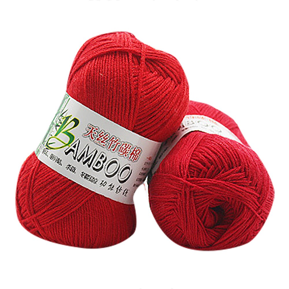 Tricot 100% en coton de bambou, laine à Crochet naturel doux et , fil de 50g, pour tricoter, laine pour maison de femmes, fait à la main: j