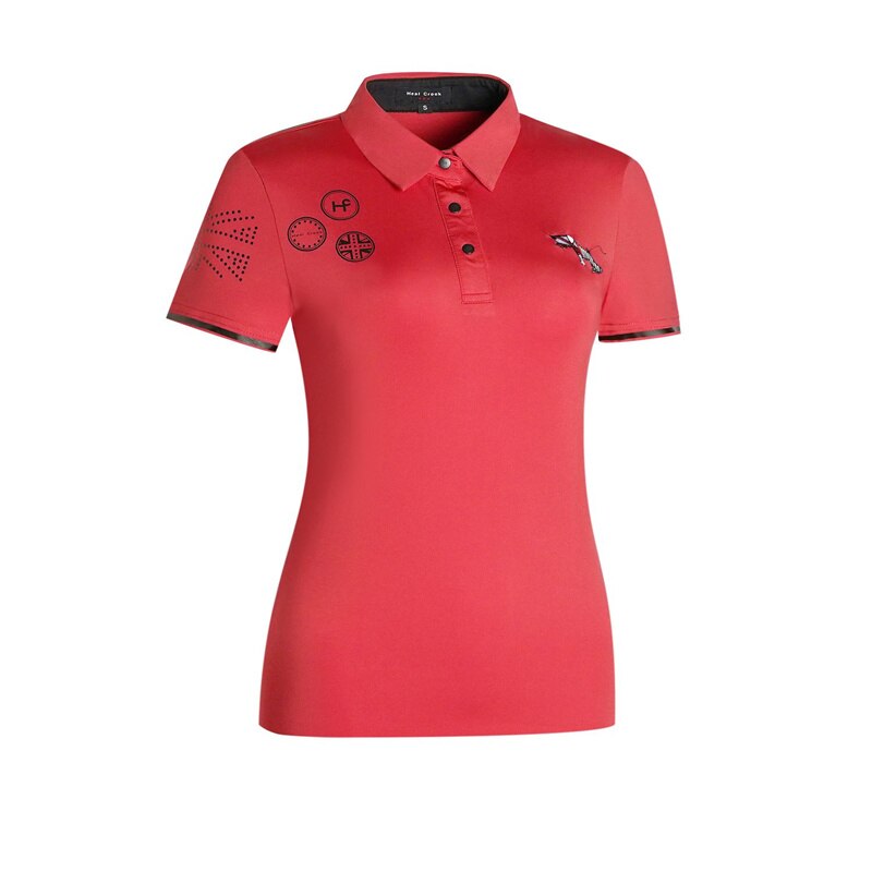 Sweat-shirt de Golf à manches courtes pour femmes, vêtements de sport: Rouge / XXL