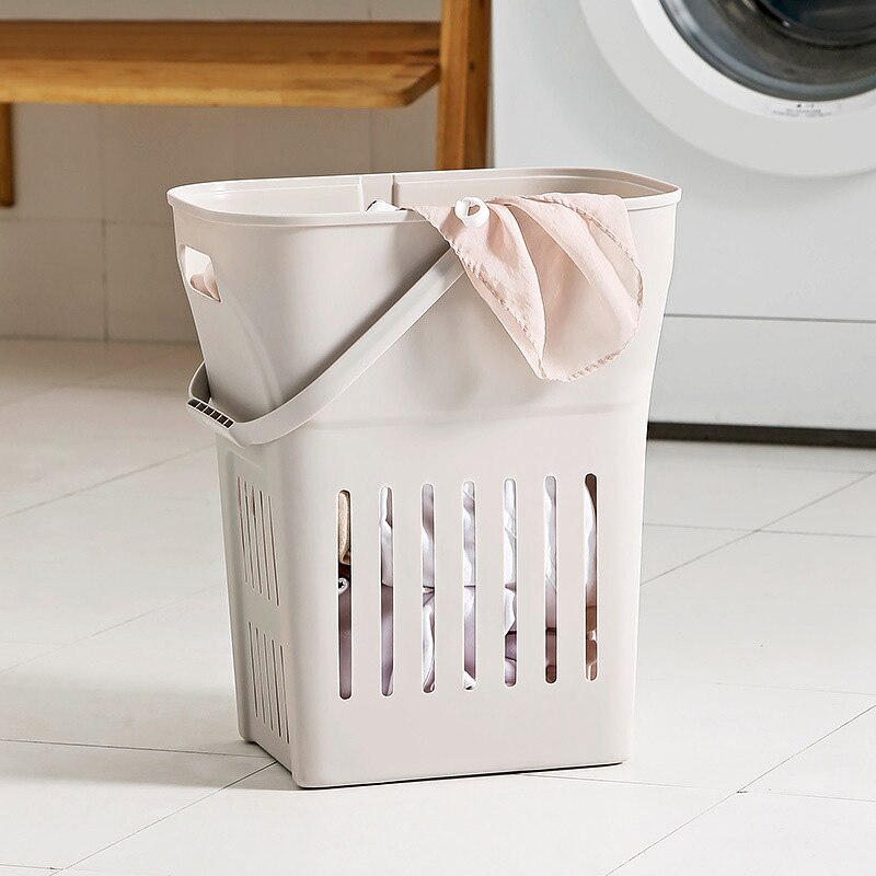 Plastic wasmand vuile was speelgoed opbergzak draagbare badkamer toiletmand huishoudelijk afval khaki