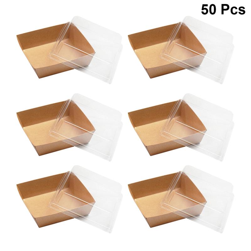 50Pcs Kraftpapier Cupcake Dozen Taart Verpakking Sandwich Containers Voedsel Dozen Feestartikelen Keuken Bakken Pakket 12*12*6Cm