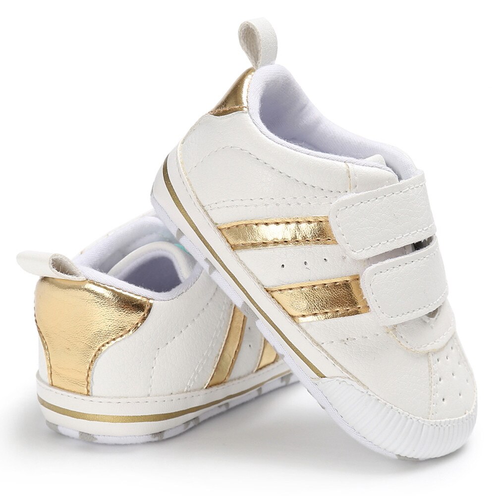 Babysko baby nyfødt spædbarn sko blød sål krybbe sko afslappede sneakers 0-18m: C / 7-12 måneder