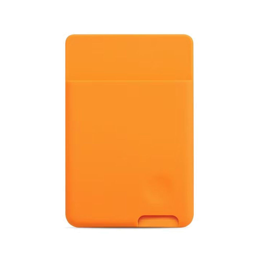 Adesivo universale autoadesivo maniche per carte portafoglio per telefono Stick On ID porta carte di credito tasca per cellulare in Silicone elastico: orange