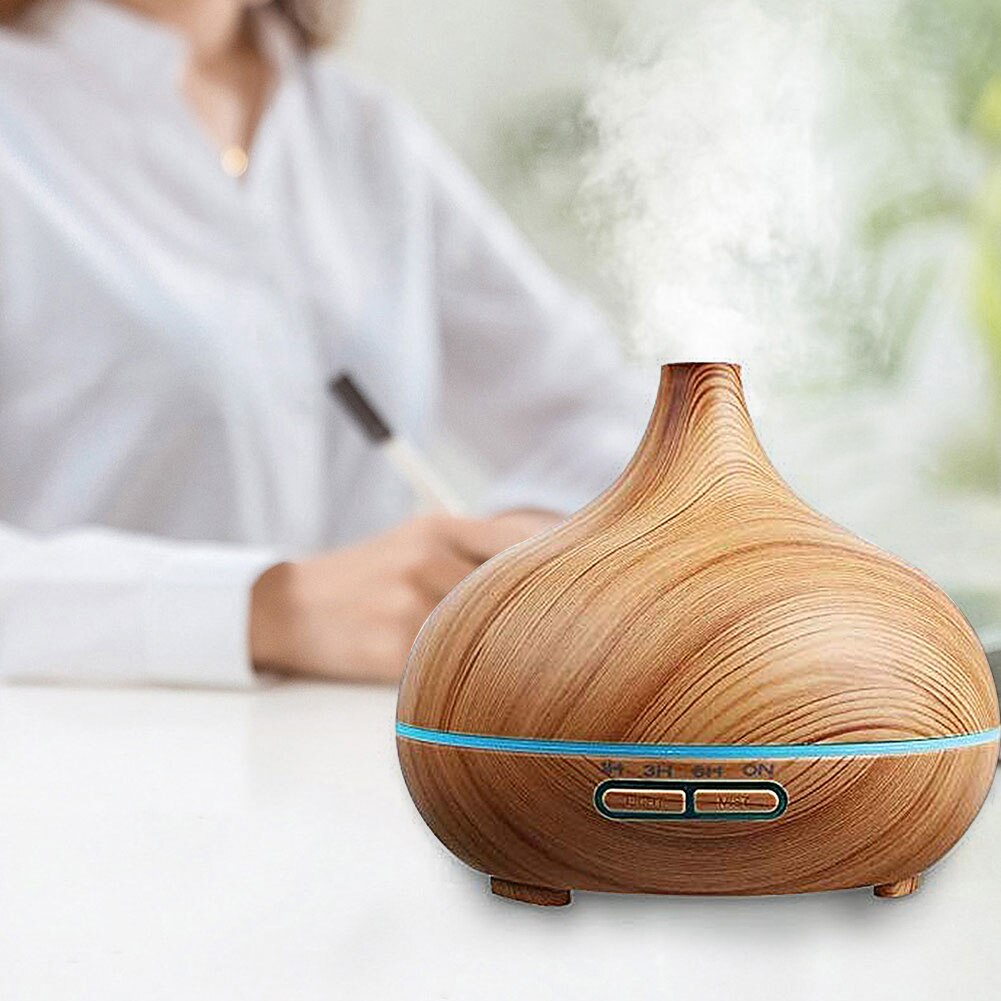 Aroma Essential Oil Diffuser Aromatherapy Air Diffuser 7 Color LED Lights Wood Grain Ultrasonic Mist Humidifier Car Mist Maker
