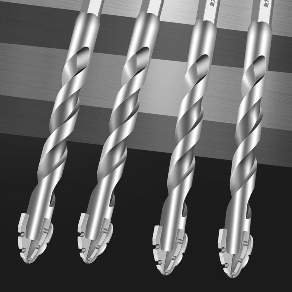 Broca excéntrica de cuatro filos, cabezal oblicuo, juego de brocas para hormigón de alta dureza, juego de brocas de vástago Hexagonal dentada