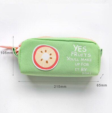 coloré grande capacité porte-crayon Kawaii dessin animé stylo sac boîte mignon toile crayon école papeterie fournitures 050022: Grapefruit