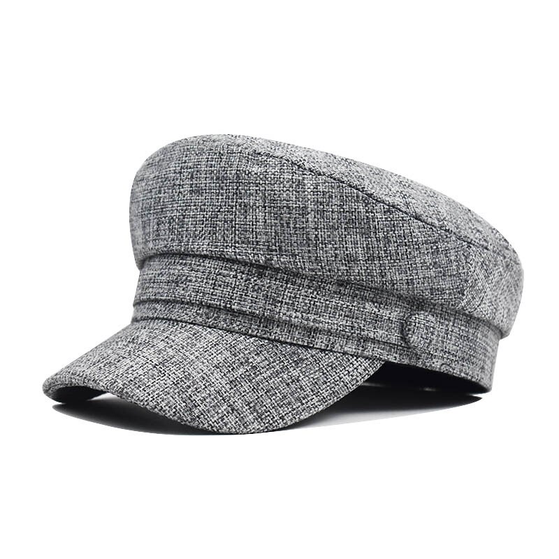 Men Women Light Weight Linen Sailor Hat Newsboy Cap Hat for Ladies Greek Fisherman Cap Beret Cap: gray