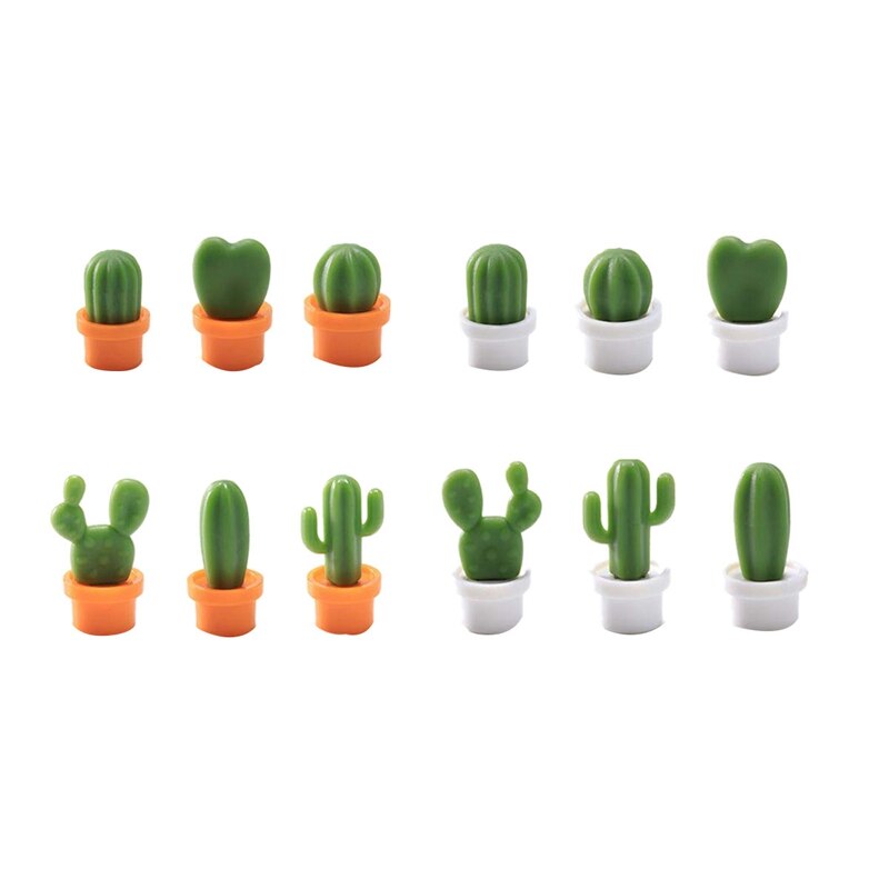 12 Stuks Leuke Cactus Koelkast Magneten, Decoratieve Koelkast Magneet Locker Magneet, Droge Wissen Boord Magneet, perfect Koelkast Magneten Voor: Default Title