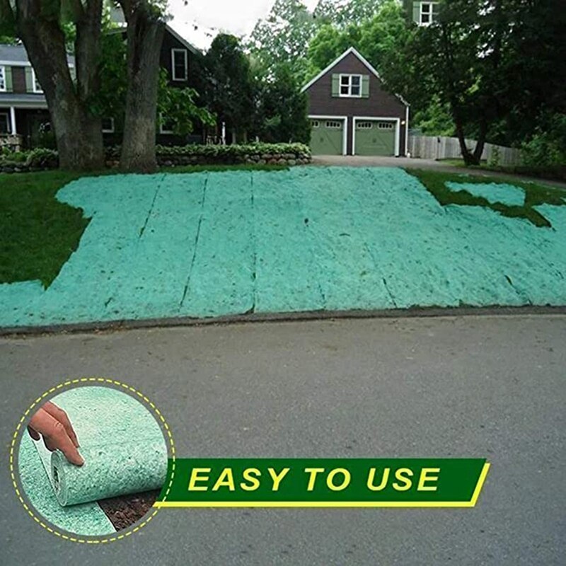 2 paquets de tapis de semences d'herbe biodégradables pour aider à cultiver des tapis de semences d'herbe rouleaux de fixation rapide adaptés aux pelouses